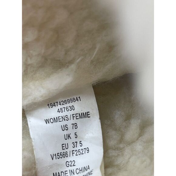 Lands End Womens 7 B Scuff Slippers Owls Felt Slip On Slides Clog Navy Sherpa - Picture 6 of 7